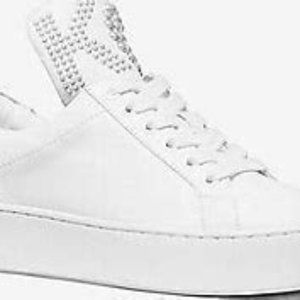 Michael Kors Mindy White Leather Studded Sneaker